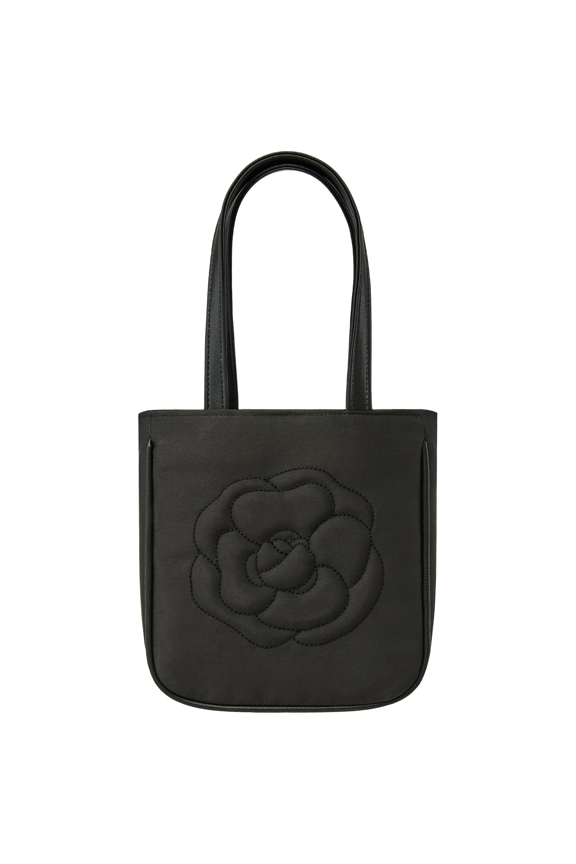 ROSE STITCH SQUARE BAG-BLACK
