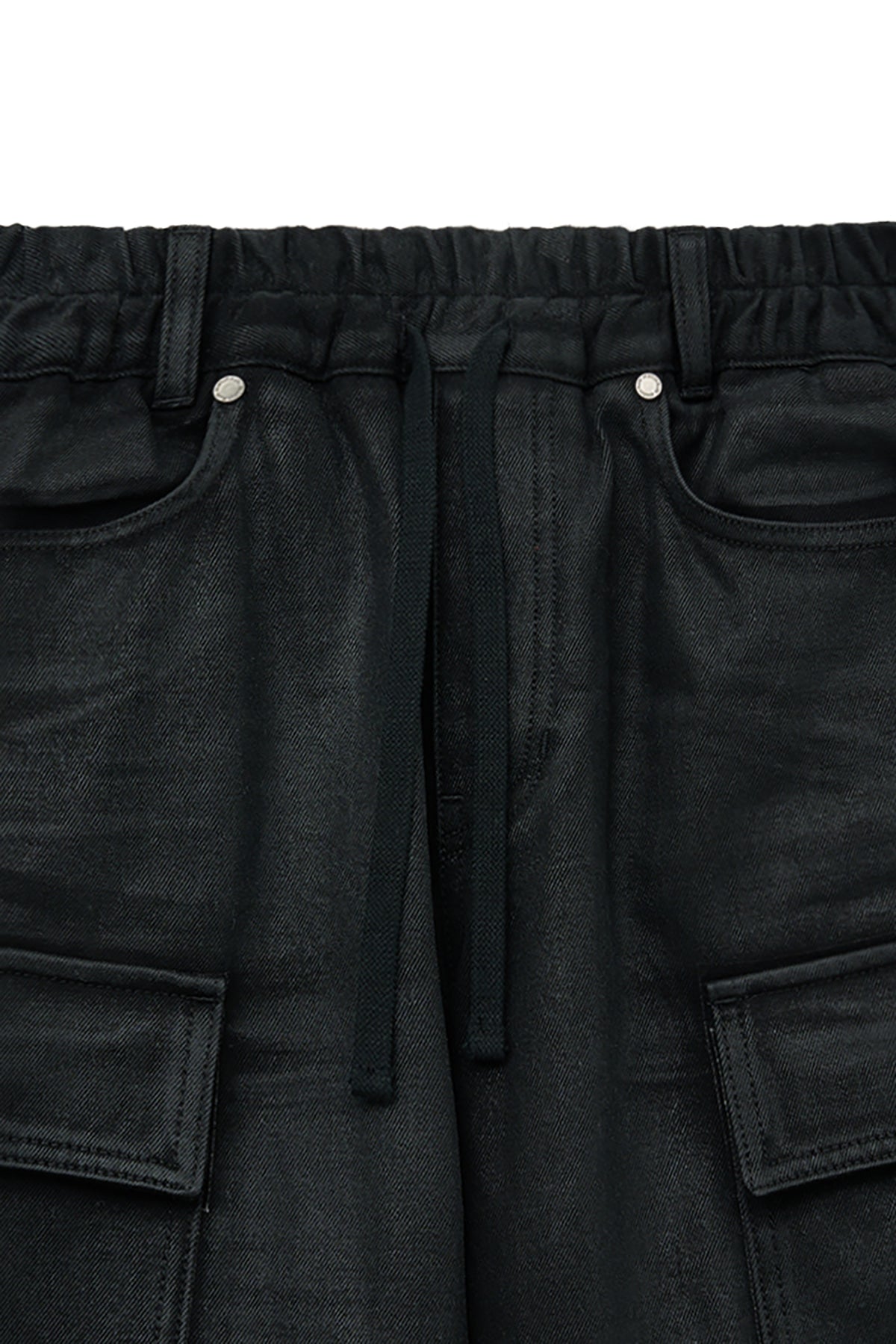 [matinkim] COATING CARGO DENIM PANTS IN BLACK