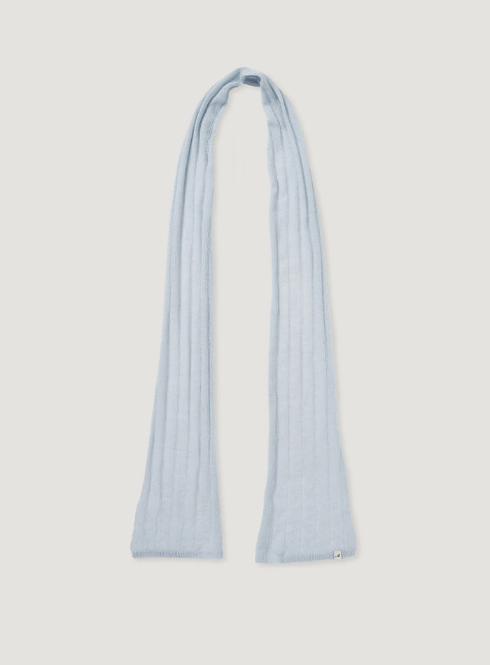 Mango Maniplease Baia Linen Scarf Baby Blue
