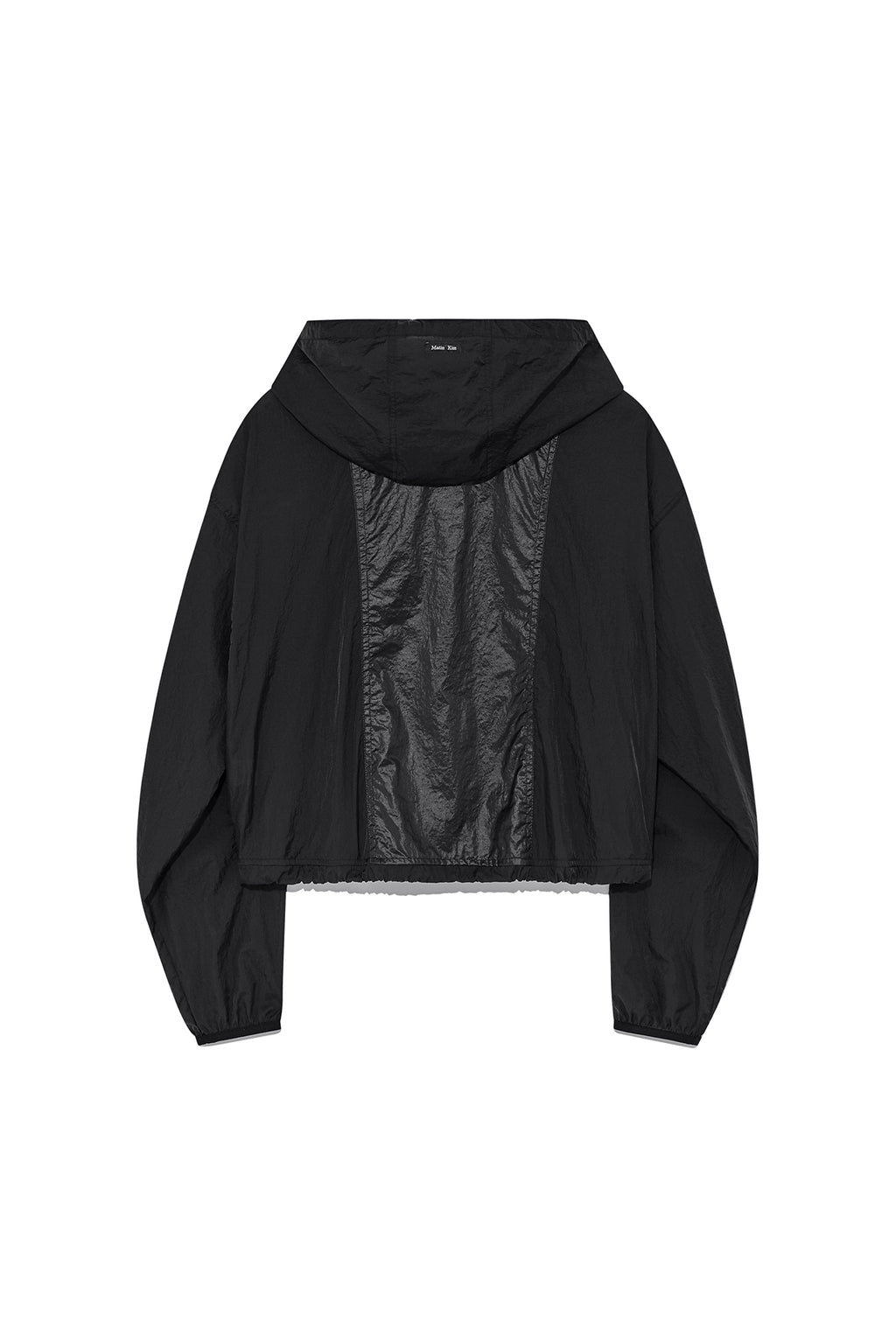 [matinkim] HOODY POINT CROP LIGHT WINDBREAKER IN BLACK