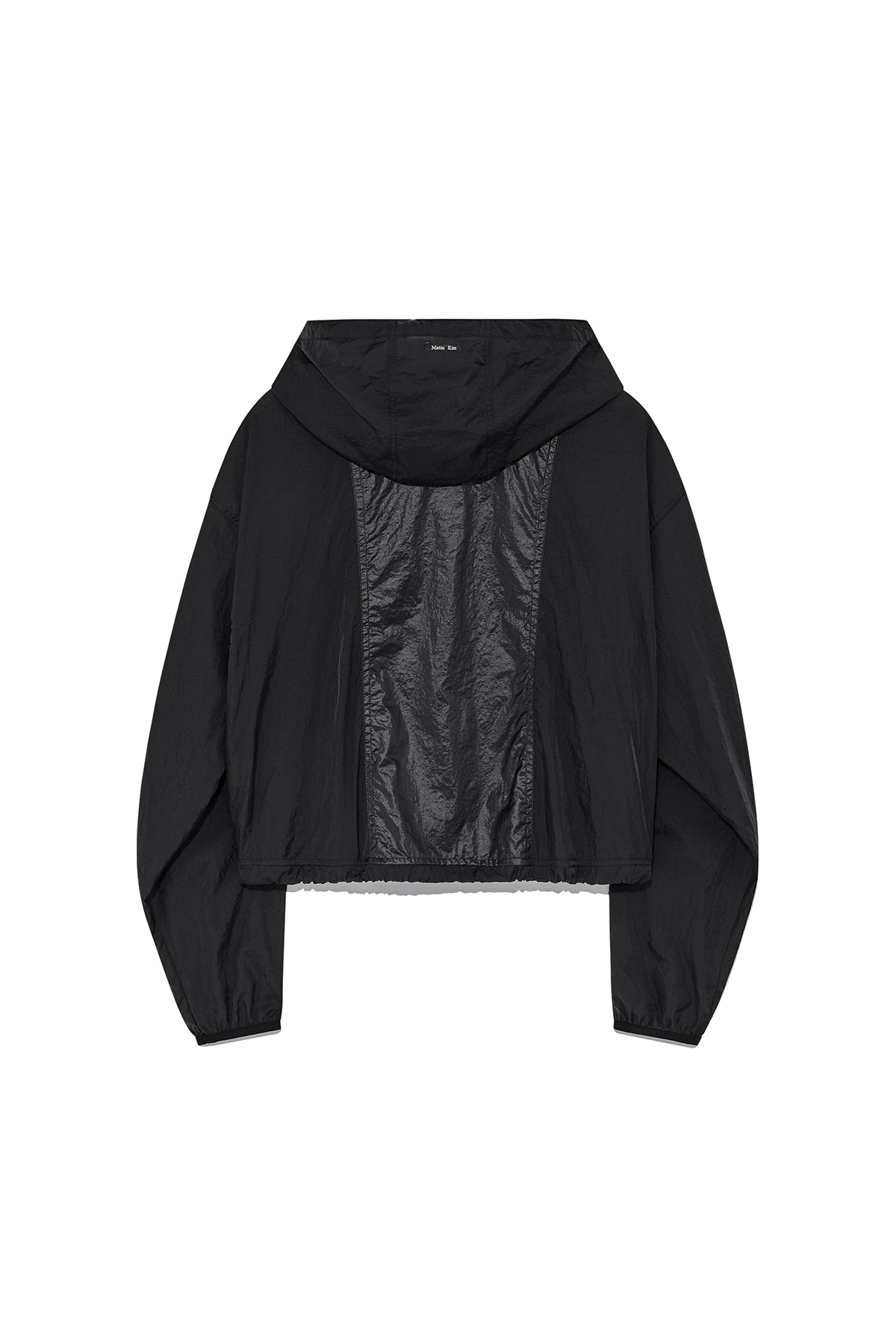 [matinkim] HOODY POINT CROP LIGHT WINDBREAKER IN BLACK
