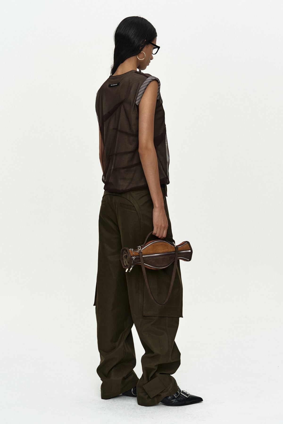 Andersson Bell Layered Mesh Tuck & Dart Top
