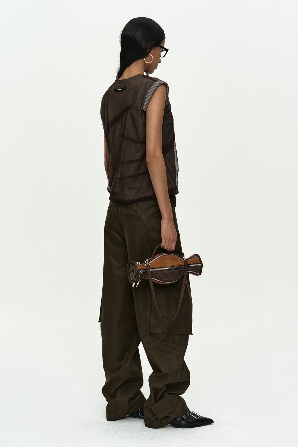 Andersson Bell Layered Mesh Tuck & Dart Top