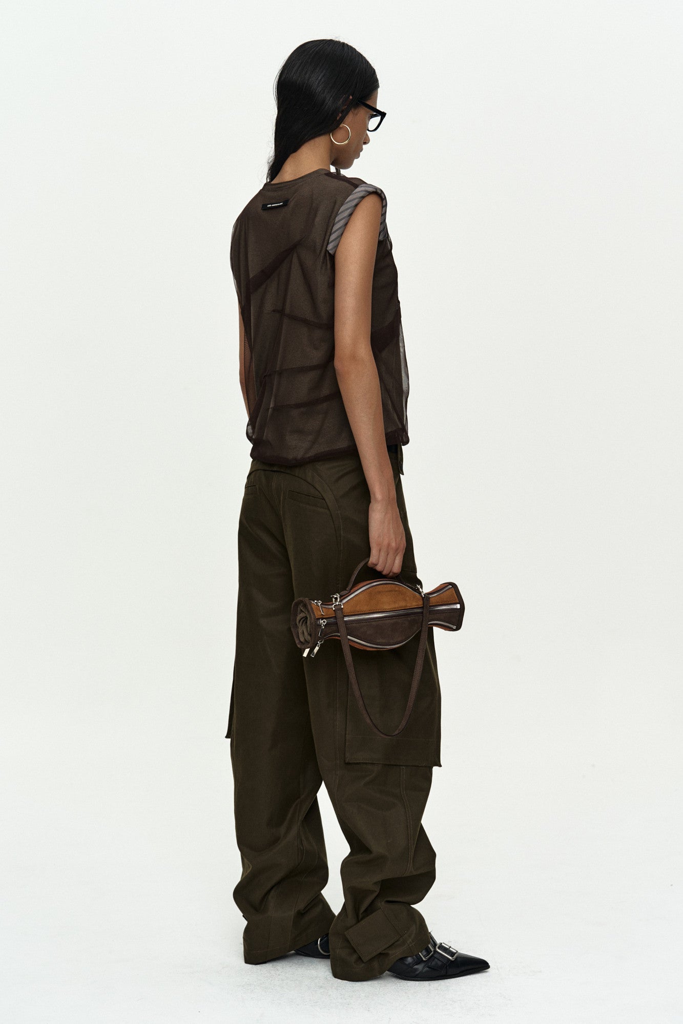 Andersson Bell Layered Mesh Tuck & Dart Top