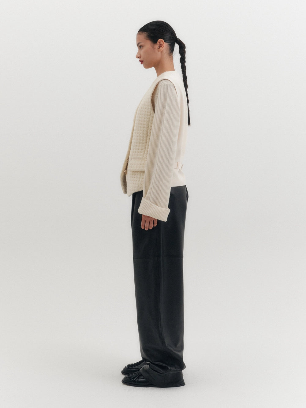 EENK Straight Leather Pants - Black