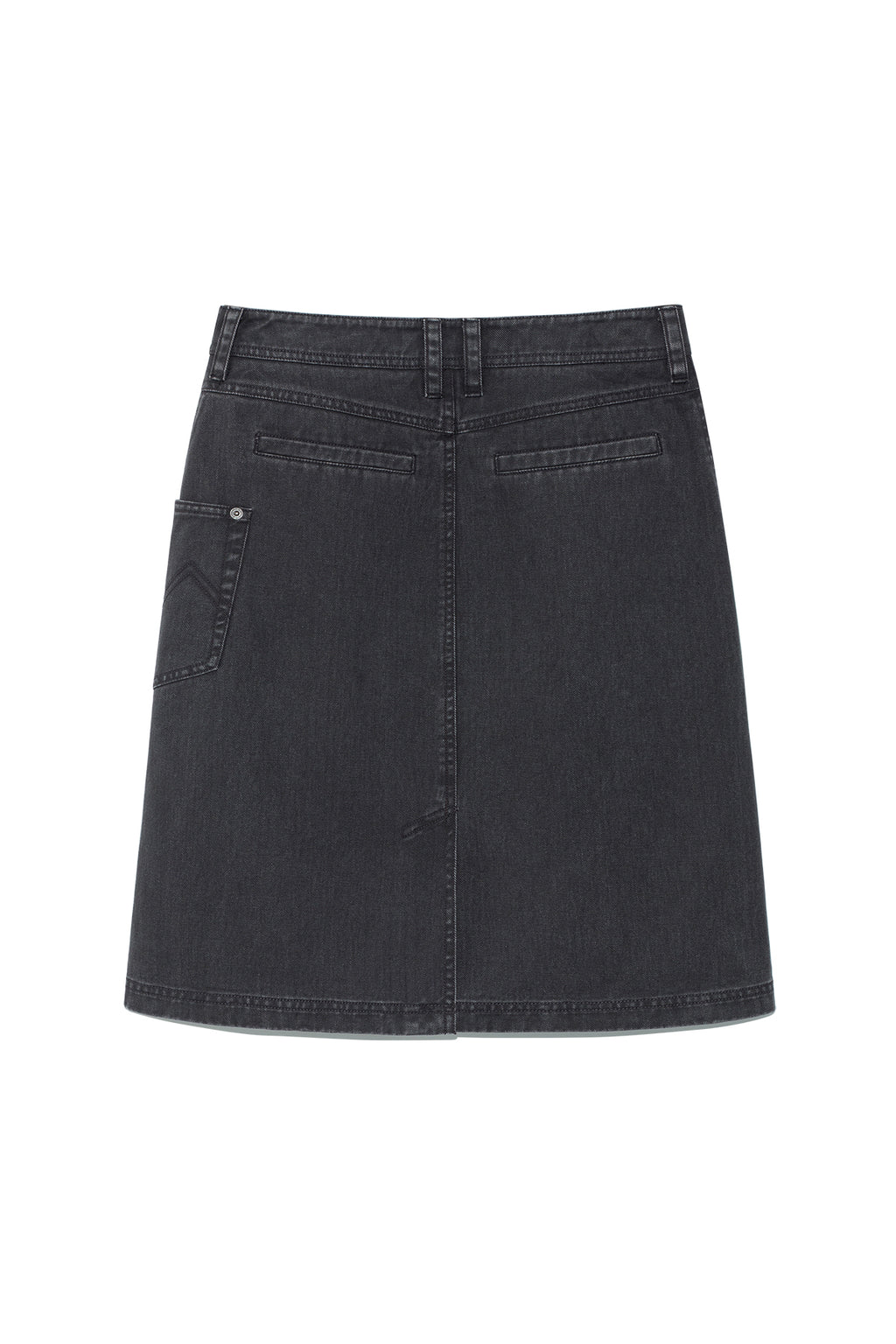 Matinkim Side Pocket Point Midi Skirt IN Charcoal