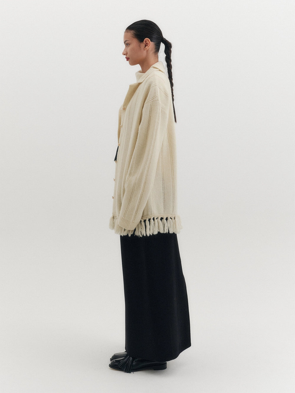 EENK Fringe Knitwear Cardigan - Cream
