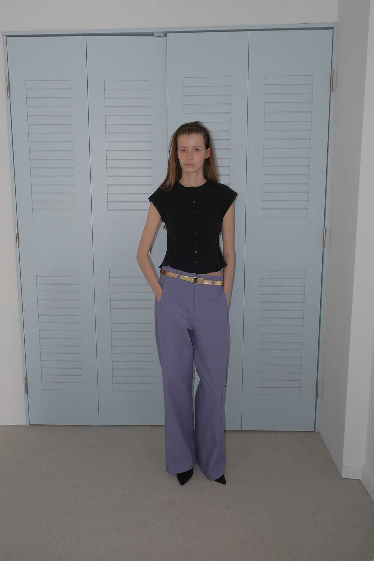 Overdueflair Cotton Wide Pants Lavender
