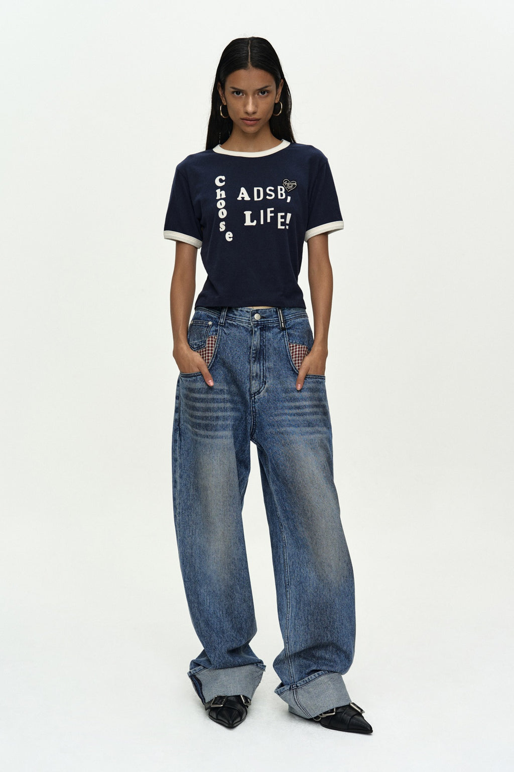 Andersson Bell Oil Washed Rolled UP Jeans
