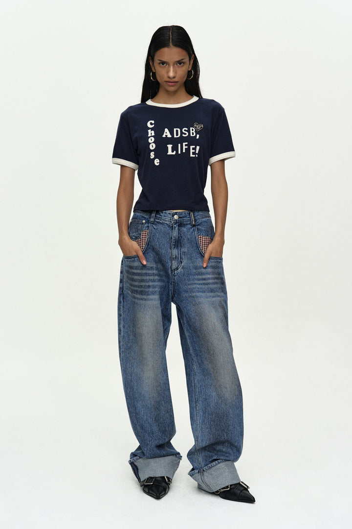 Andersson Bell Oil Washed Rolled UP Jeans