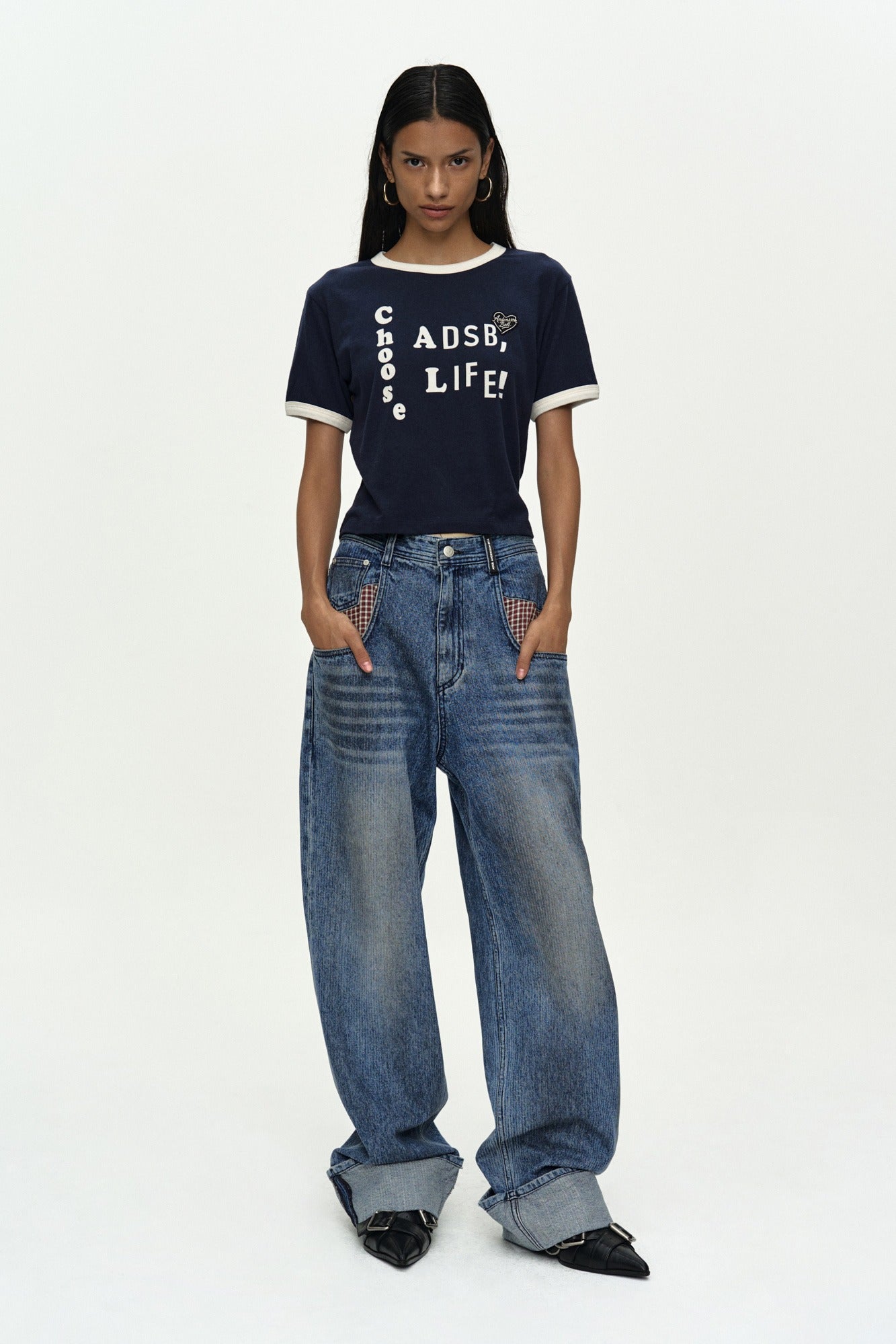 Andersson Bell Oil Washed Rolled UP Jeans