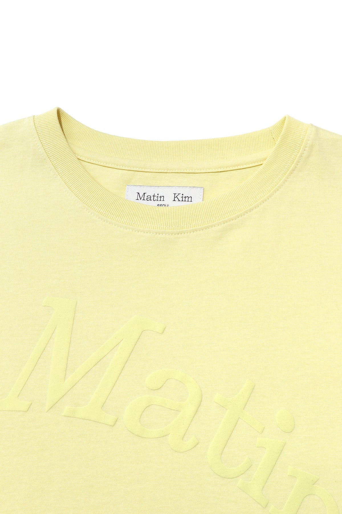 [matinkim] MATIN WAVE PRINTING LOGO TOP IN YELLOW
