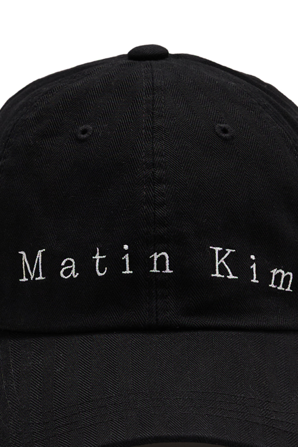 [matinkim] MATIN HERRINGBONE TYPO BALL CAP IN BLACK