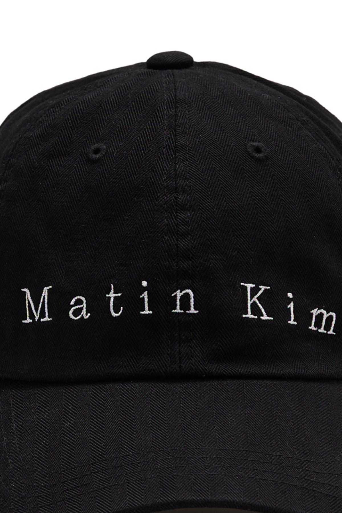 [matinkim] MATIN HERRINGBONE TYPO BALL CAP IN BLACK