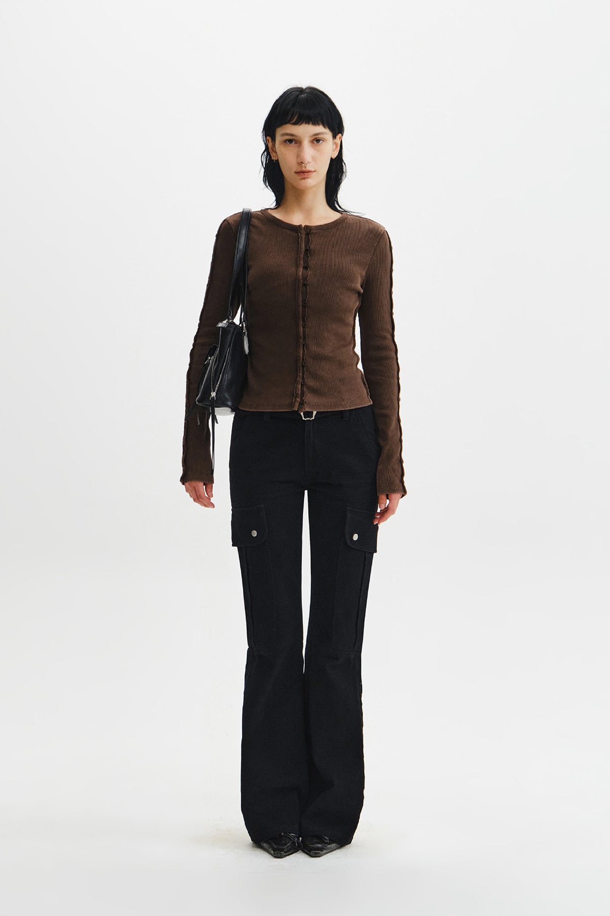 Matinkim Multi Hook Bootcut Cargo Pants IN Black