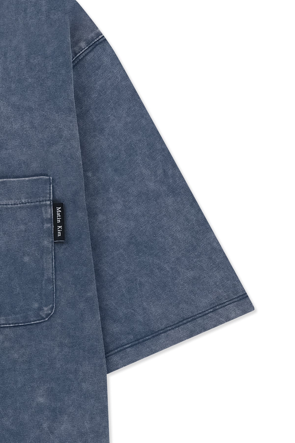 [matinkim] Vintage Washed Pocket Top For Men IN Smoke Blue