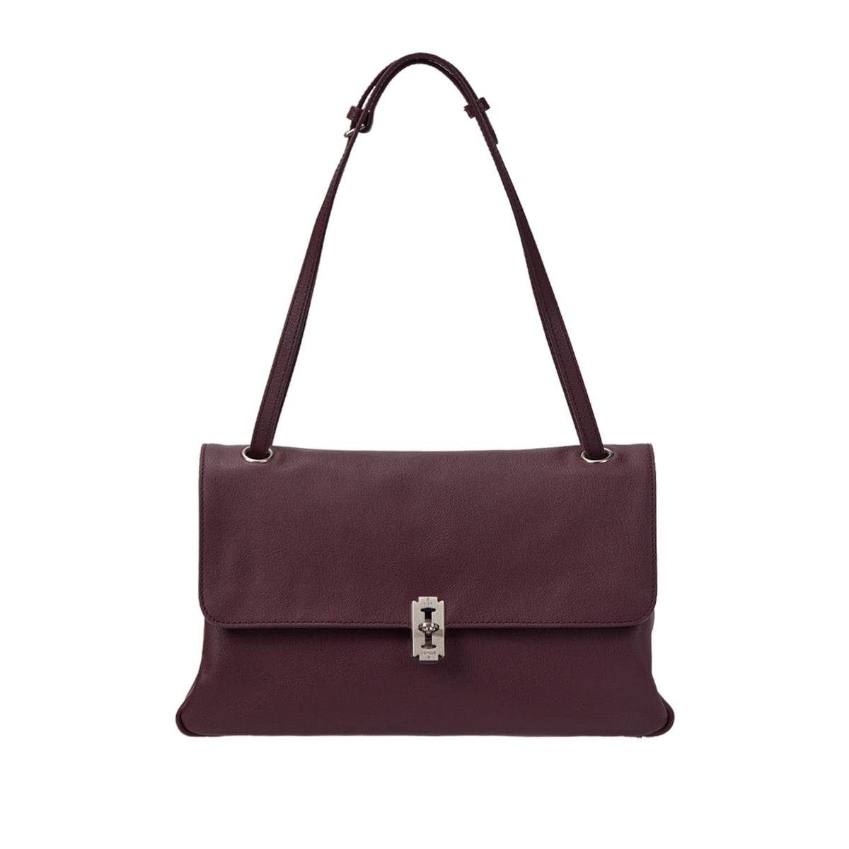 Vunque Toque Soft Baguette Shoulder L Plum Burgundy