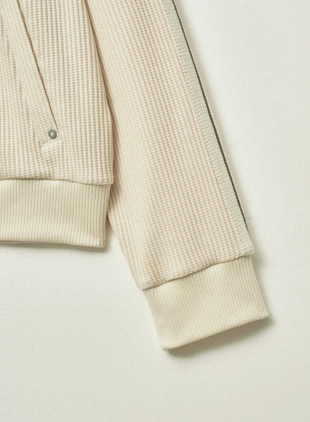 [satur] (W) Lawton Waffle Collar Track Zip-up Jacket - Cream