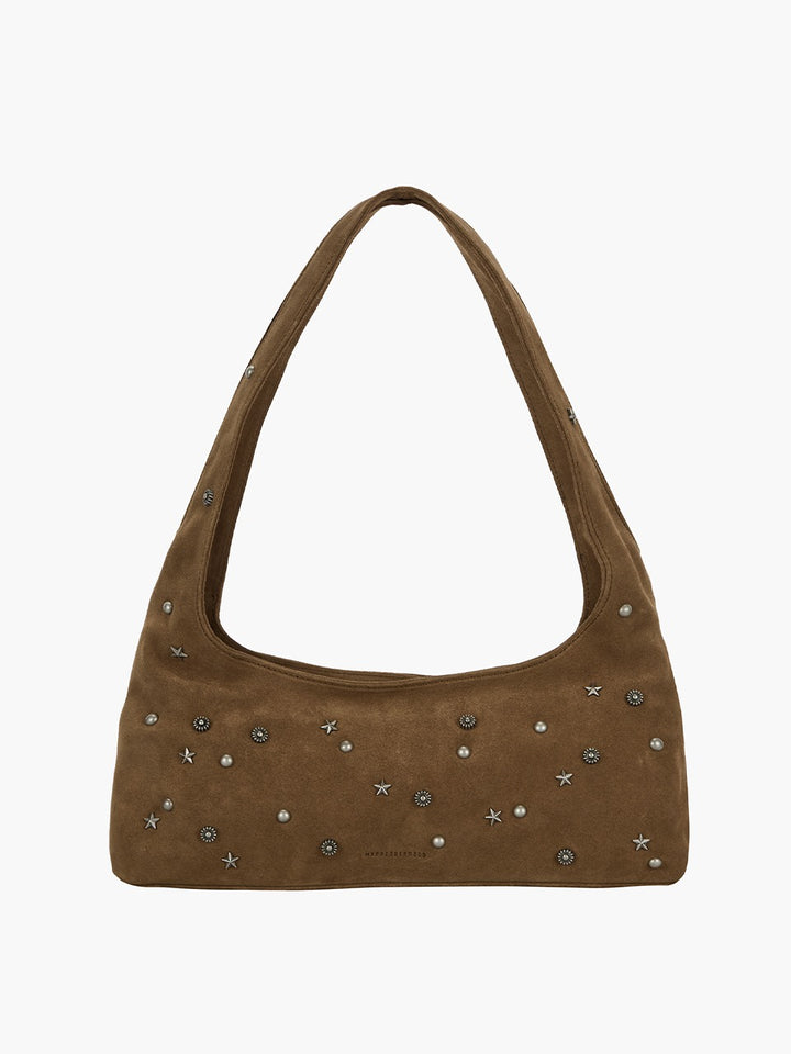 Margesherwood Halter Hobo cappuccino studded suede