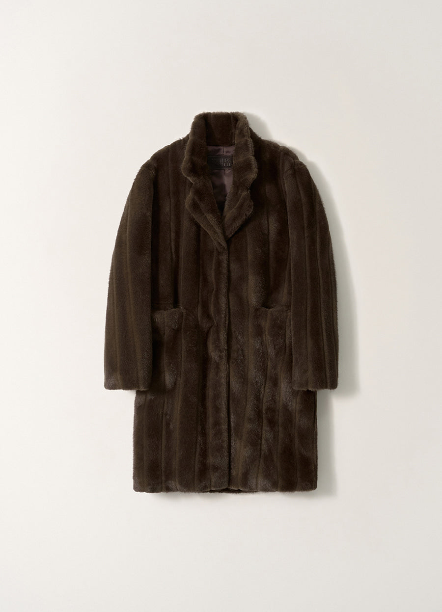 Nothing Written Misha faux fur coat (Brown) (Pre-order, ships from Nov 20)