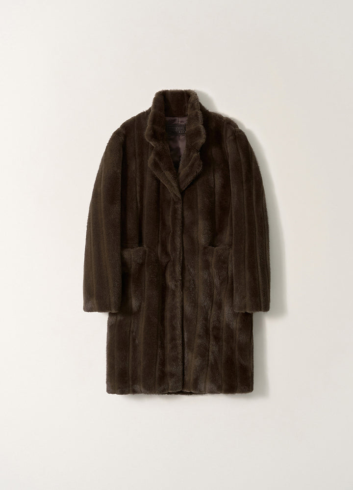 Nothing Written Misha faux fur coat (Brown) (Pre-order, ships from Nov 20)