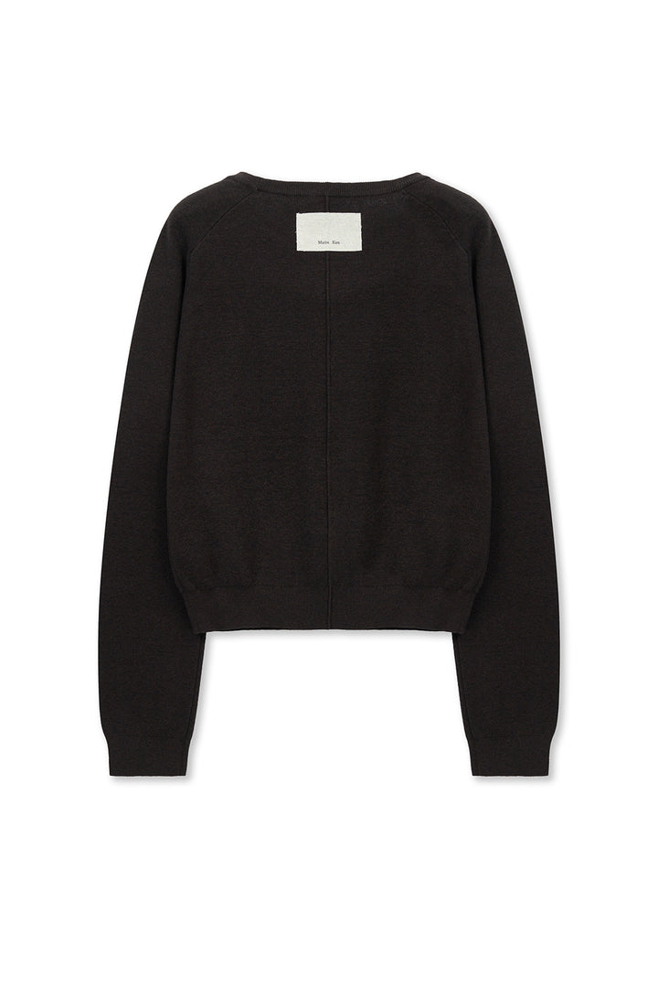 Matinkim Raglan Sleeve Knit Pullover IN Dark Brown