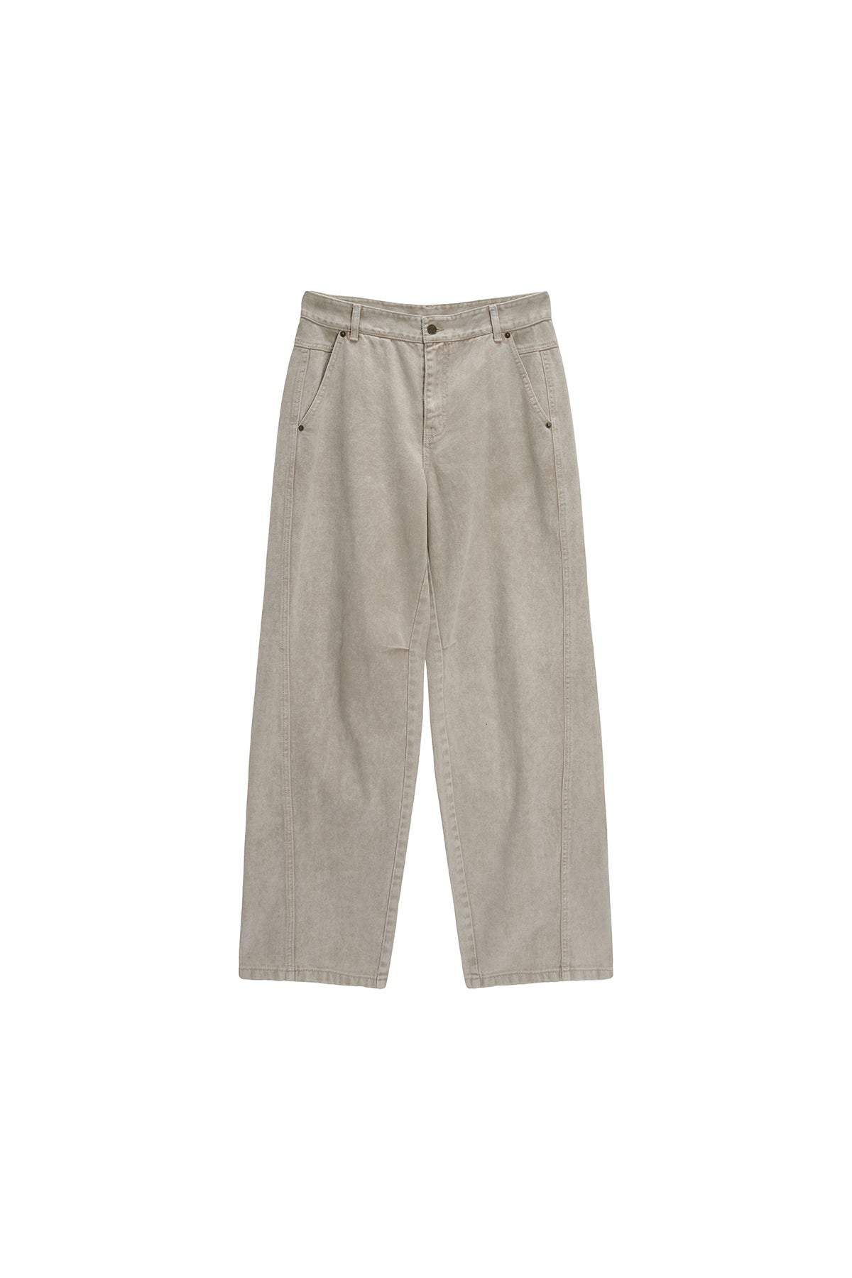 Matinkim Side Point Color Denim Pants For Men IN Beige