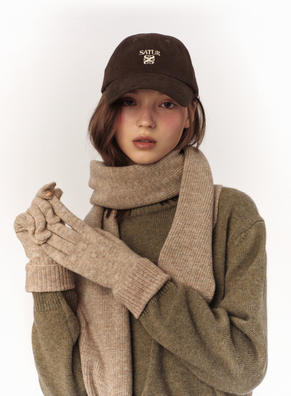 [satur] Verona Knit Gloves - Beige