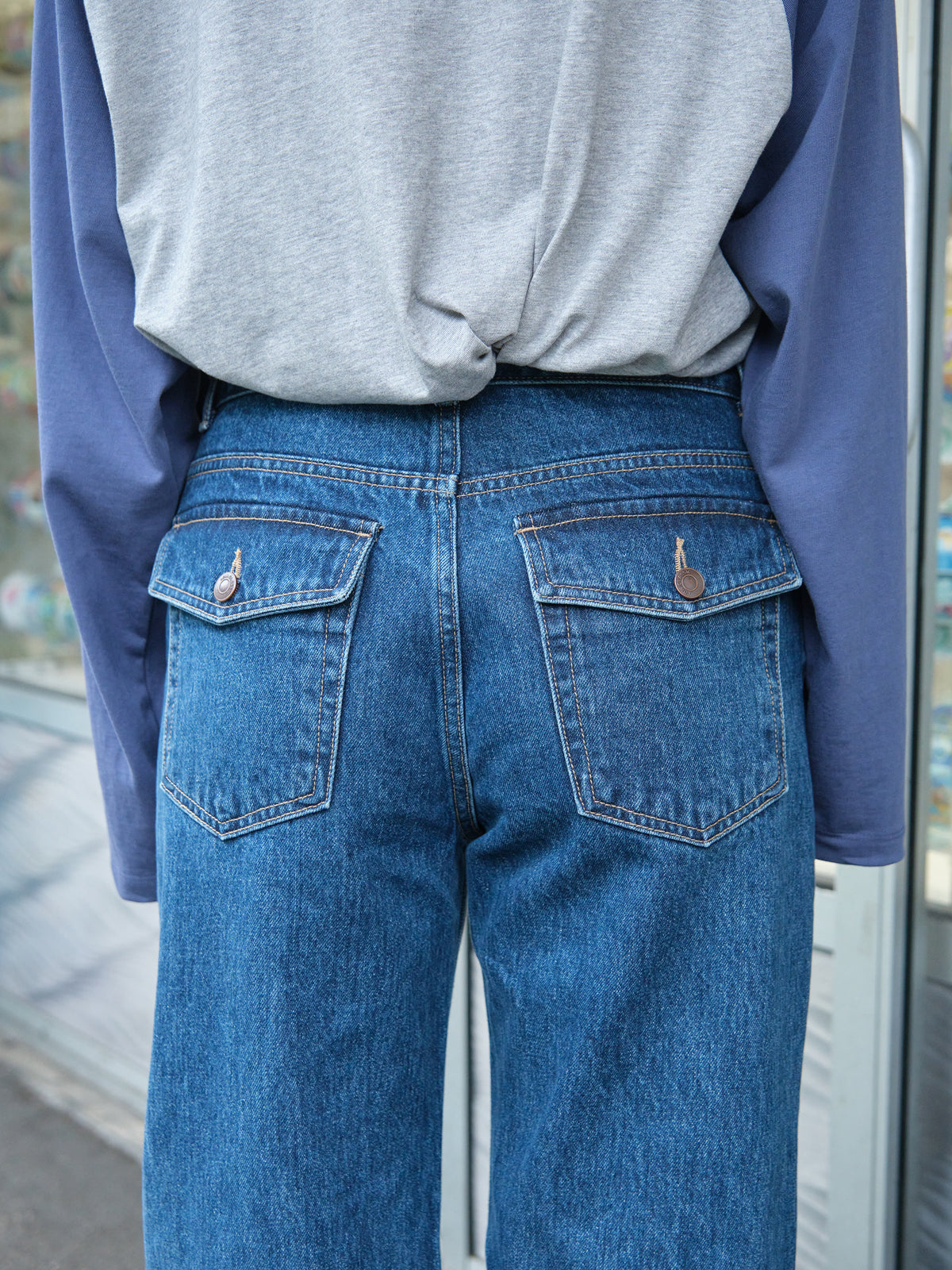 Low Classic Pocket Wide-Leg Jeans Indigo Blue - Low Classic