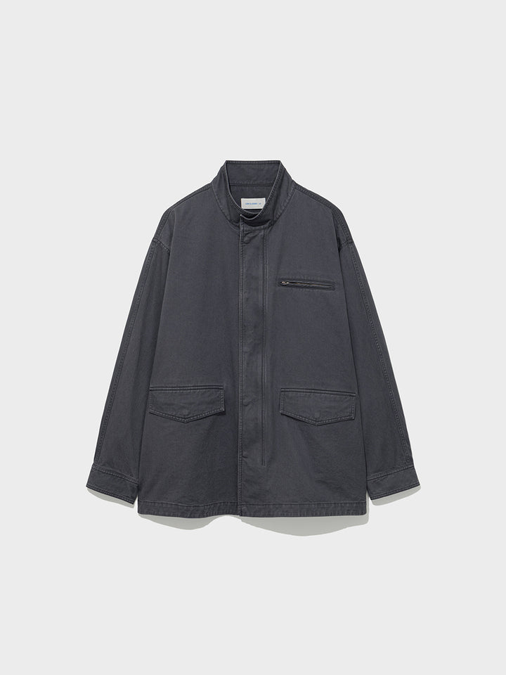 Low Classic Washed Cotton Utility Jacket Charcoal