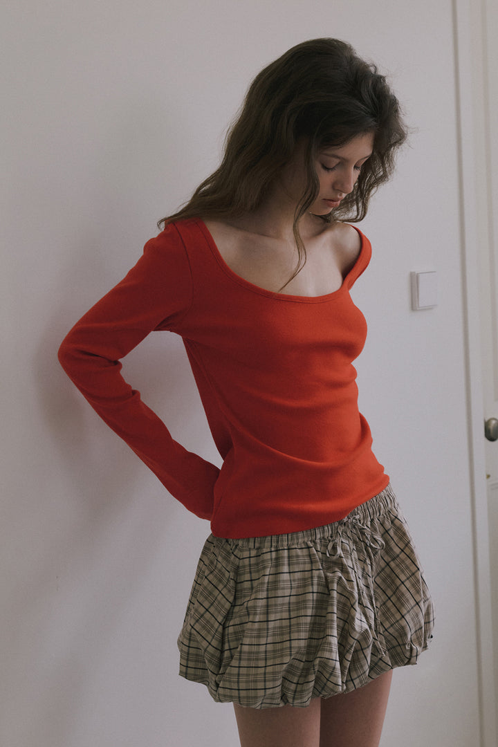 Overdueflair Scoop Neck T-Shirt Red
