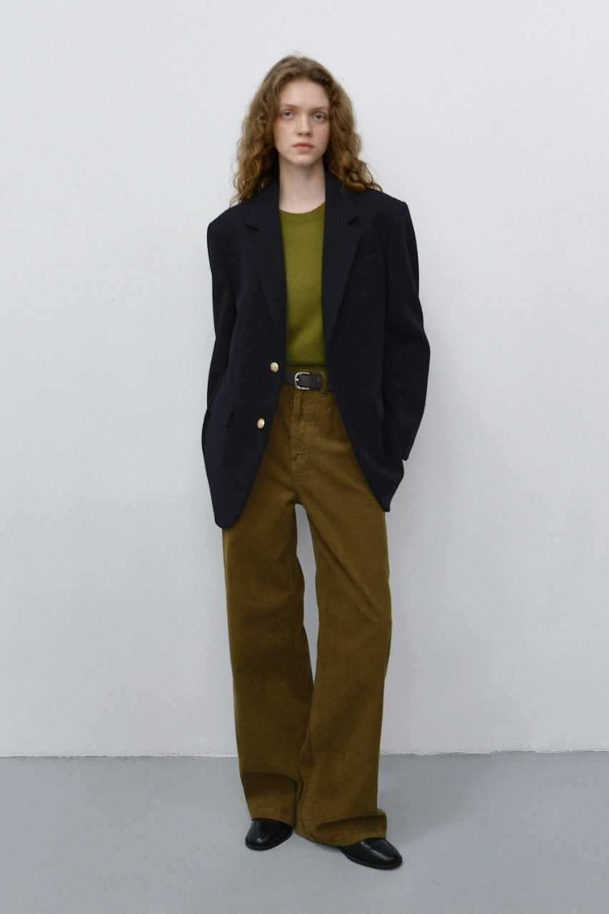 Dunst 90S Wide Corduroy Jeans Olive Green