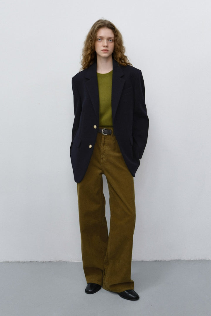 Dunst 90S Wide Corduroy Jeans Olive Green