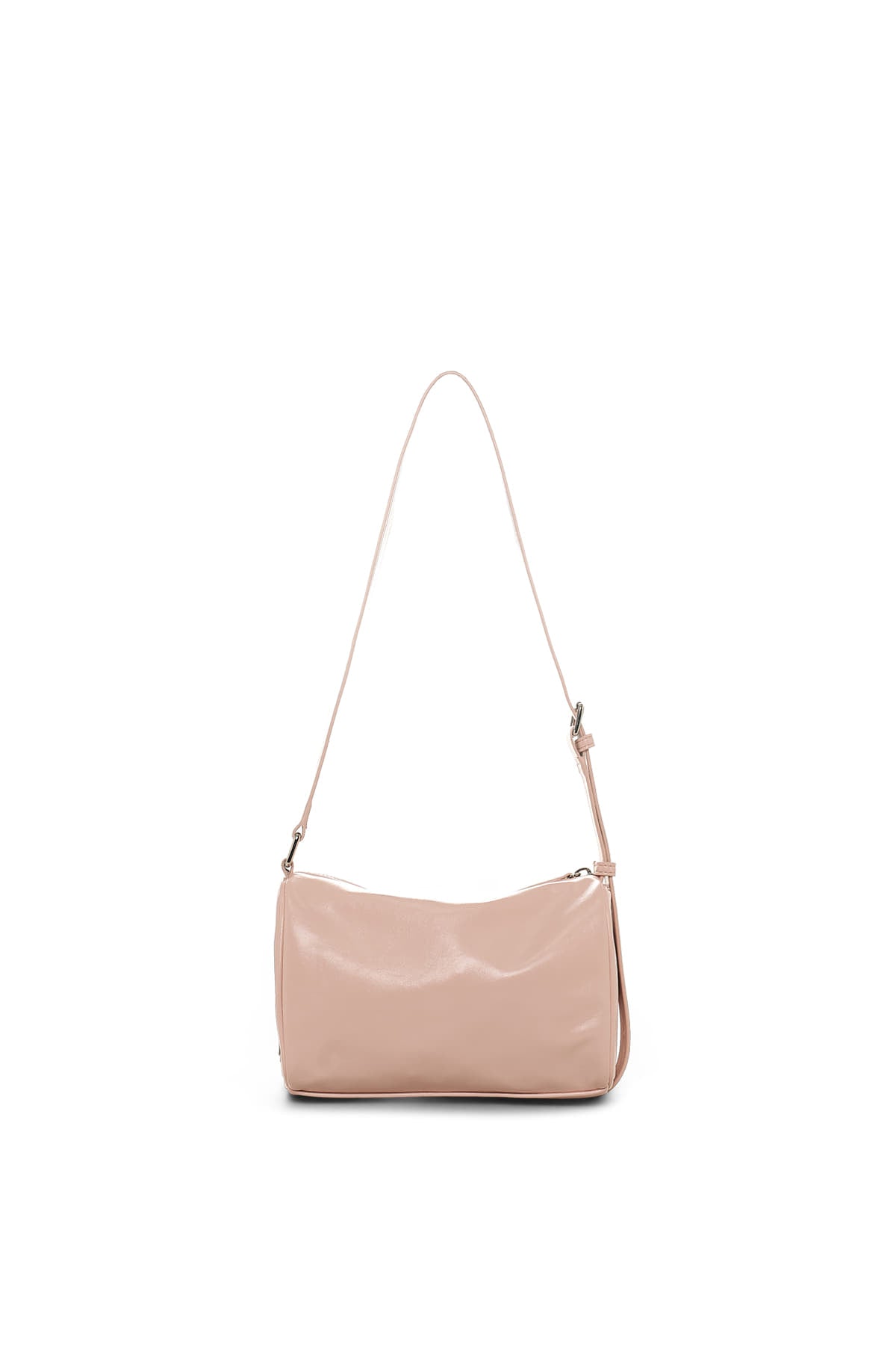 Matin Kim Front Shirring Ribbon Mini Bag in Pink, a premium Korean designer handbag with ribbon detail.
