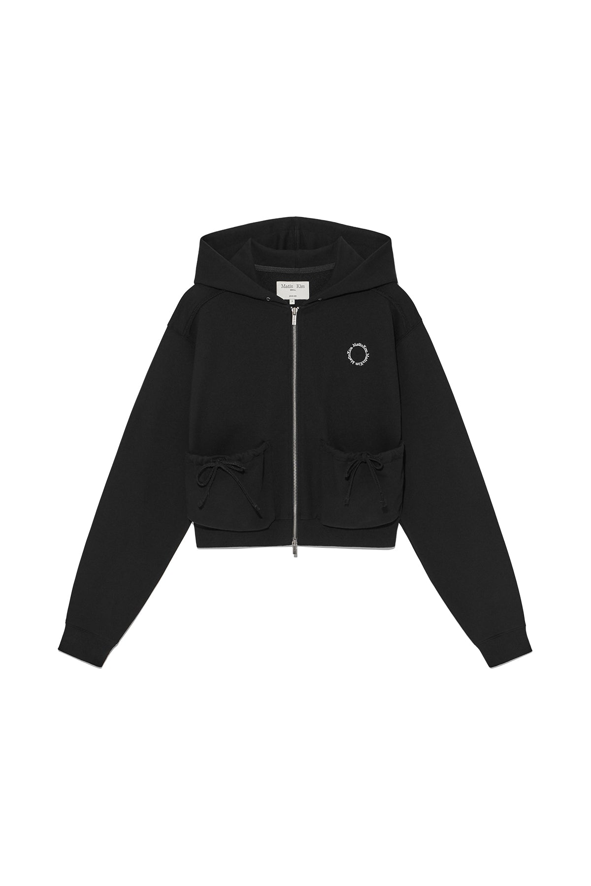 Matinkim Volume Pocket Crop Hoody Zip UP IN Black