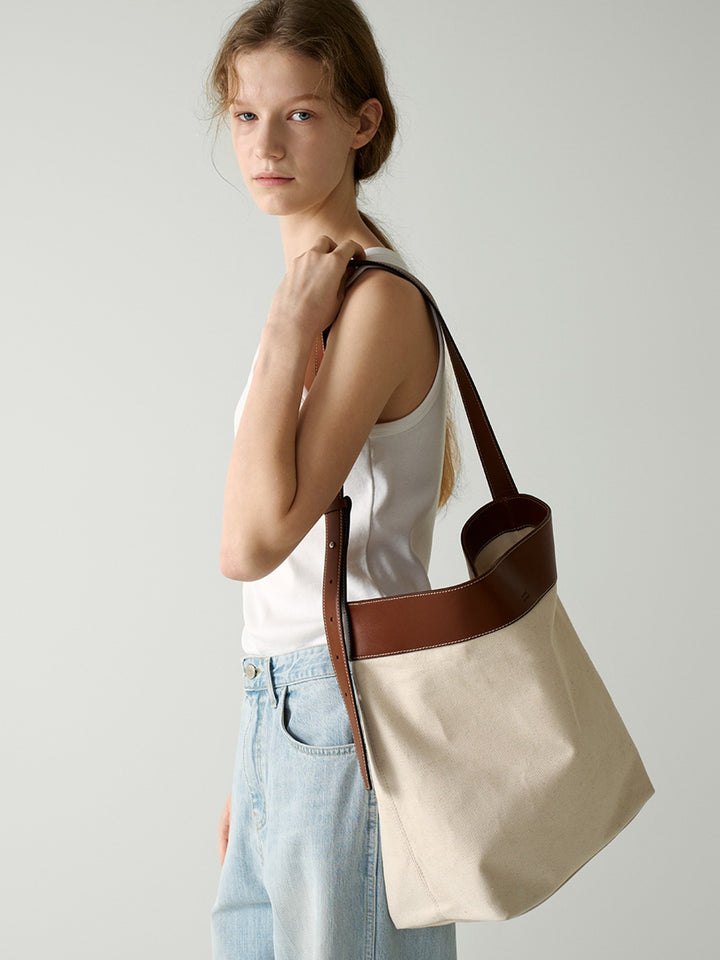 Facade Pattern Langre Big Bag cognac ecru