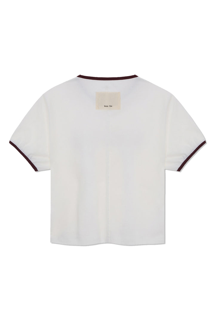 Matinkim Stud Logo Ringer Top IN White