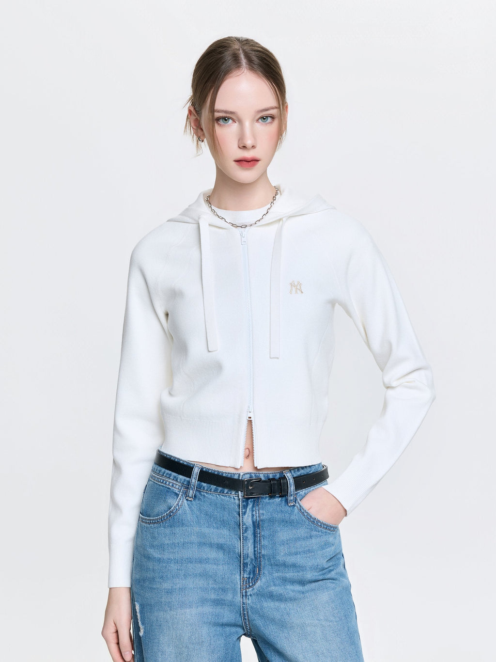 [MLB] Women's Basic Hoodie Zip-Up Cardigan