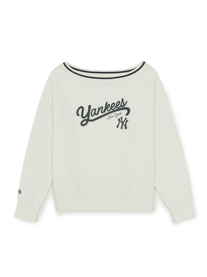 MLB Korea Women's Varsity Sportive Off-Shoulder Sweatshirt