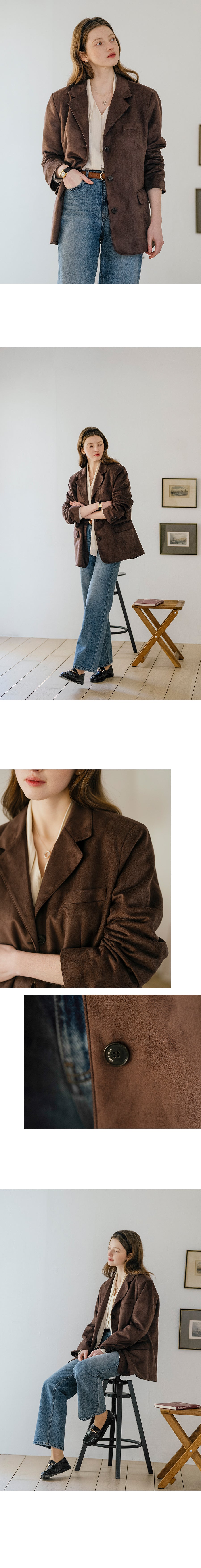 Tillidie All brush suede jacket Dark Brown