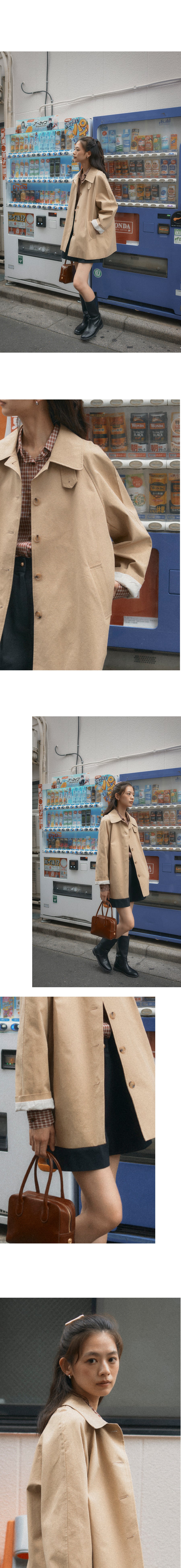 Tillidie Mac half trench coat Deep beige
