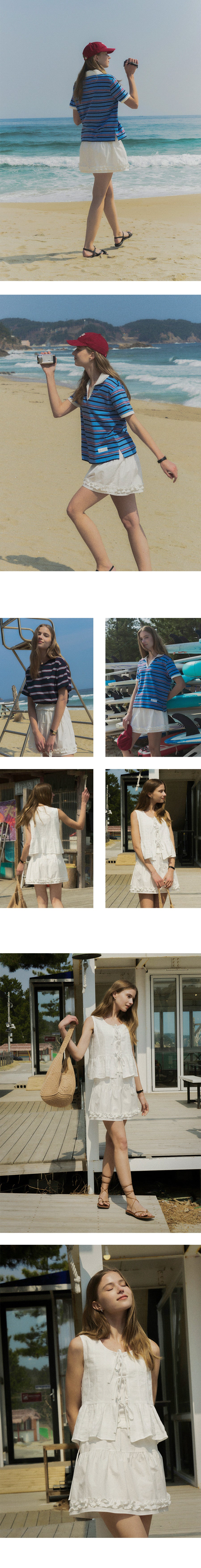 Tillidie Shirring volume skirt Ivory