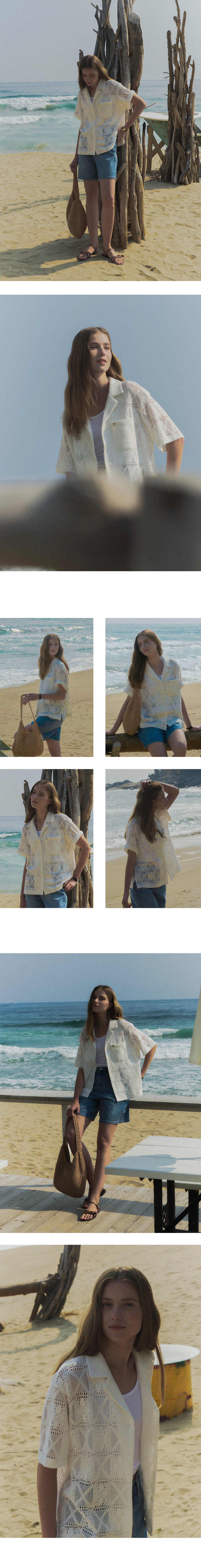 Tillidie Collar basic cotton shirt Ivory