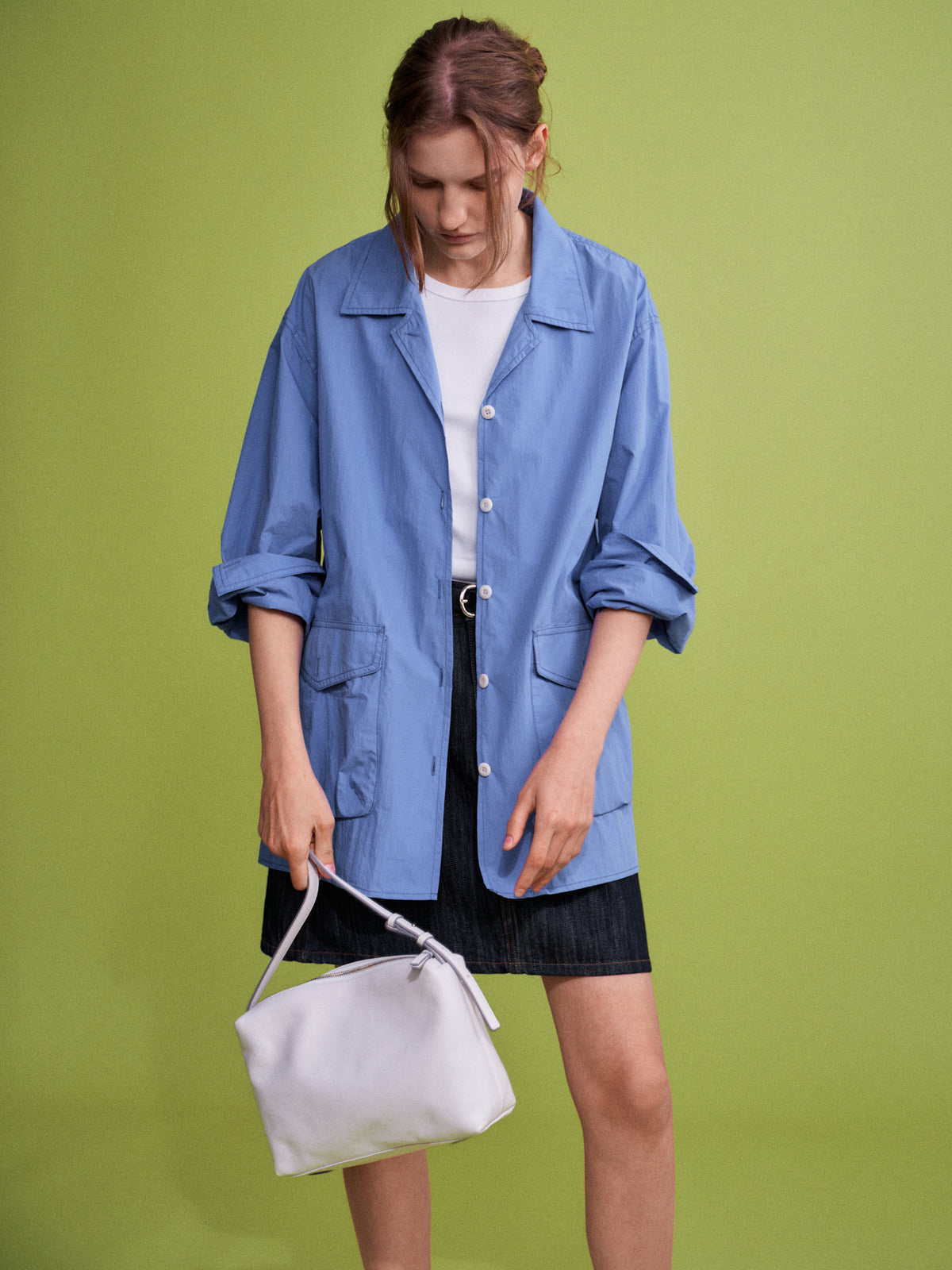 Facade Pattern Vintage Wayne Bag fog white