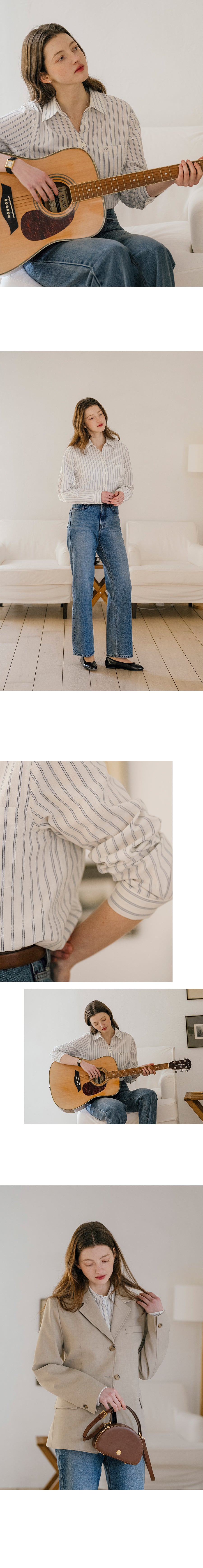 Tillidie Prestiage stripe cotton shirt Ivory