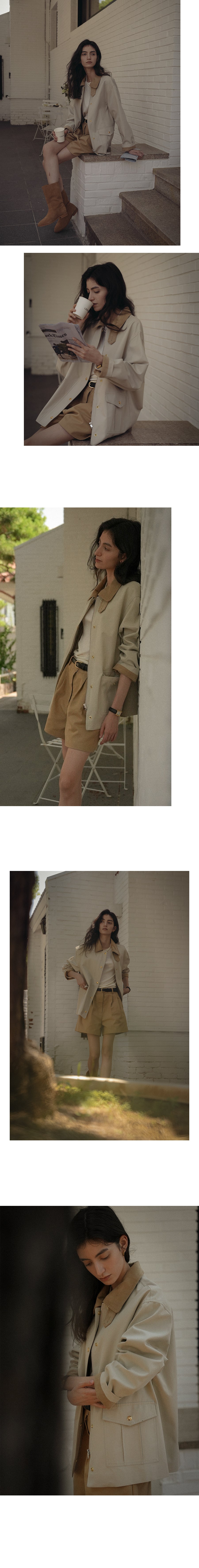 Tillidie Coloring collar point utility jacket Light beige