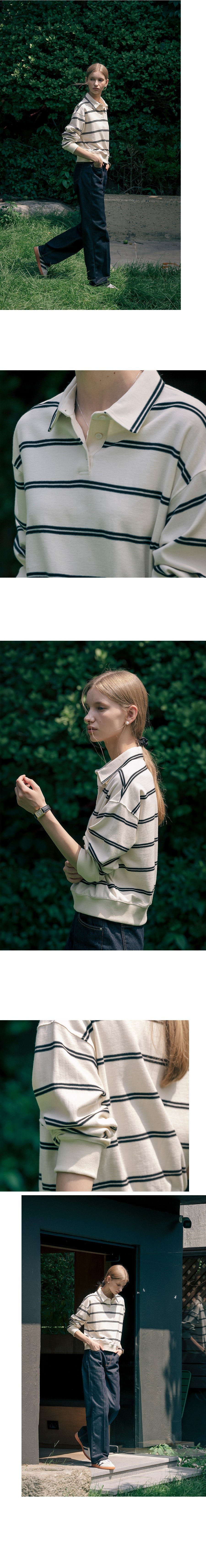 Tillidie Double stripe collar Mtm Ivory