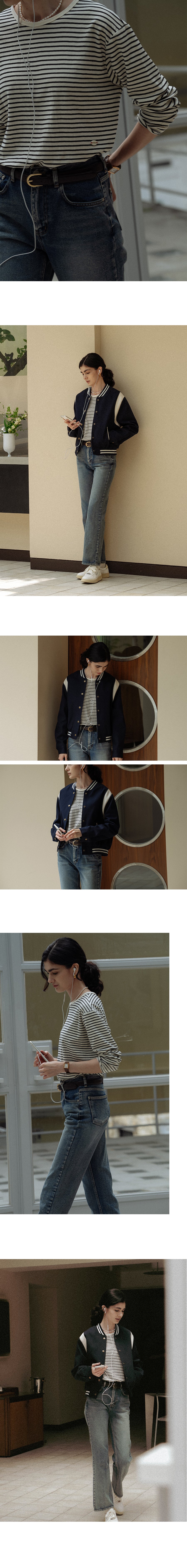 Tillidie Stripe soft touch T-shirt Ivory