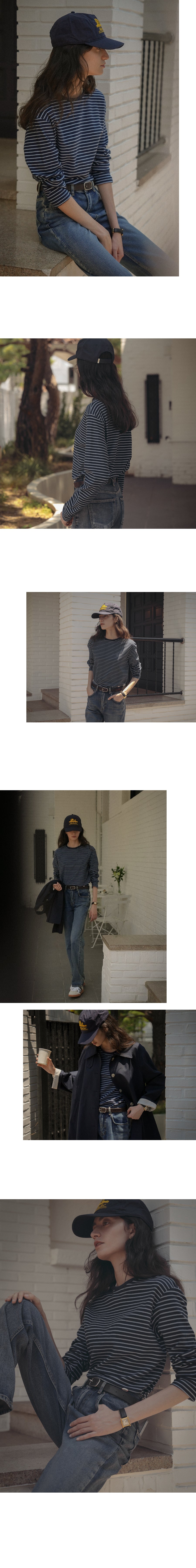 Tillidie Stripe soft touch T-shirt Navy