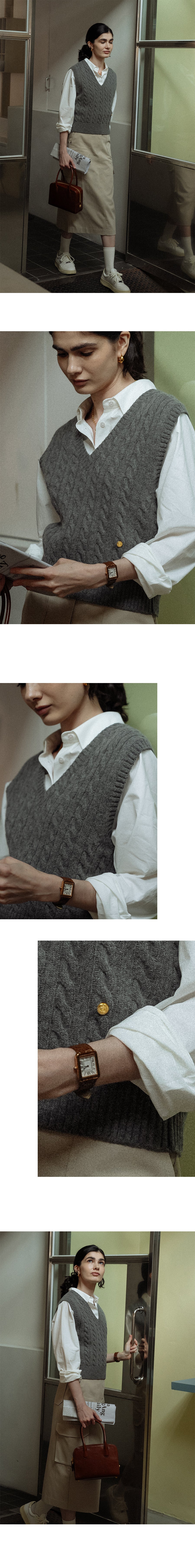 Tillidie Monica knit vest Charcoal